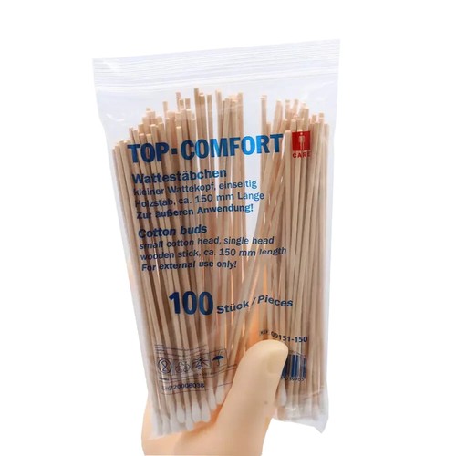 100 wattestäbchen holz mit - holz,,