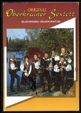 Ansichtskarte Band Original Oberkrainer Sextett mit Instrumenten, Autograph 