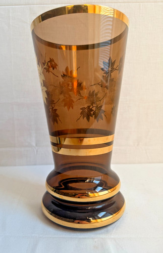 Böhmische glasvase rauchglas - glasvase,