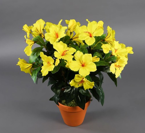 Großer hibiskus 42cm gelb - gelb, im