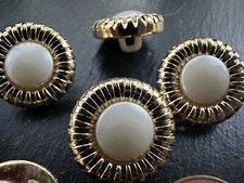 5-15 Knöpfe❤️15,5mm Perle Kordel gold weiß❤️klein Dirndl Kostümknopf Ösenknopf