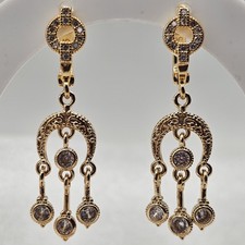 Ohrringe orientalisch, 24K vergoldet , Zirkonia, Handmade, Stempel 925