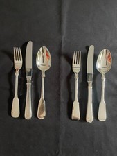 Robbe & Berking Menü-Besteck Spaten, 150 G massiv versilbert, 3 teilig