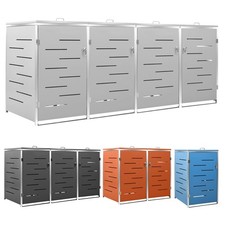 Mülltonnenbox für 1 2 3 4 Tonnen Edelstahl Mülltonnenverkleidung Müllbox Garten