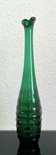 Vase Carola mit Hals grün 1968 VEB Glaswerk Schwepnitz DDR Pressglas Glas