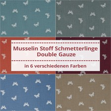 Musselin Stoff Schmetterlinge