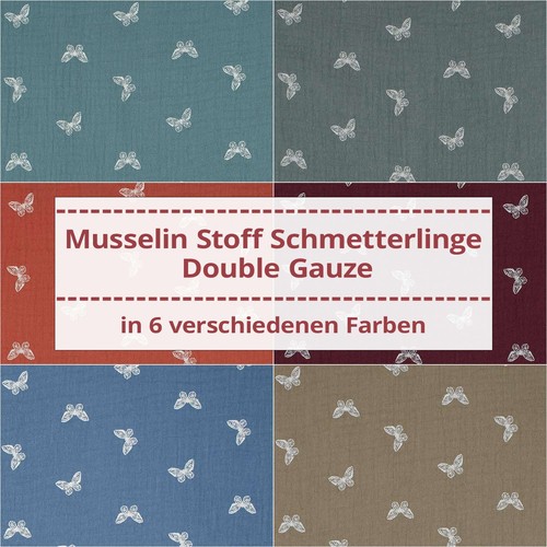 Musselin stoff schmetterlinge - musselin,