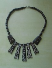 NEU Kette Halskette afrikanischer Stil Tunesien braun Perlen Ethno Modeschmuck