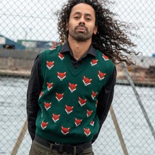 Green Fox V Neck Tank Top