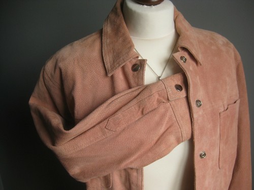 Leder wildleder trucker jacke - wildleder,