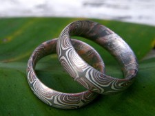 Trauringe Mokume Gane Rotgold