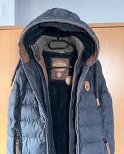 Naketano Damen Stepp-Weste XL, sehr warm, Kapuze, Blau, Teddy-Fell, Neu!