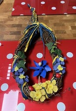 Türkranz Frühling bunt Deko Frühjahr Frühlingskranz oval