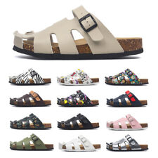 Maibulun Herren Hausschuhe Korksohle Pantoletten Verstellbarer Rieme Sandalen