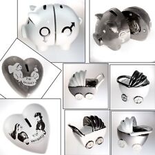 Gilde Spardose Hochzeit Geburt Herz Kinderwagen Doppel- Sparschwein Heirat Taufe