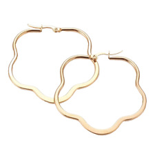 Creole Blume Ohrring Gold groß Edelstahl neu Geschenk Frau Freundin Schwester