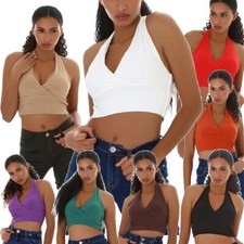 Damen Neckholder Crop-Top