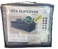 Sofa Slipover Stretch - Couch Bezug - 3er Sofa - grau