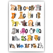 Kinderposter Alphabet Lernposter Kinderzimmer Wandbild Einschulung Kindergarten 