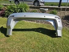 Heckstoßstange für Mazda 2 DY, Silber mit Bohrungen für PDC