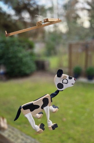 Holzspielzeug marionette kuh - holzspielzeug,