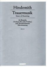 Paul Hindemith -Trauermusik für Bratsche(Cello, Violine) Klavierauszug - Schott