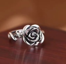 Verstellbarer Rosenring Silber