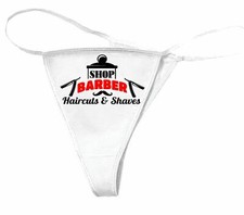 Damen String Tanga BARBER SHOP - FRISEUR FRISEUSE BART VOLLBART - FRISEURSALON