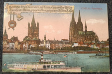 alte Lithografie Feldpostkarte 1918 Coeln Panorama gestempelt in Aachen gelaufen