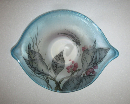 Signierte glasschale mit - signierte,