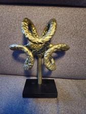 Moderne Skulptur – massiv, bronzefarbenes Metall –ca. 30 cm stilvolle Deko Kunst