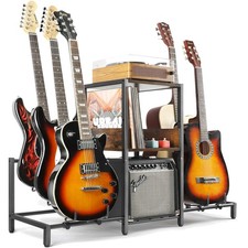 Gitarrenständer 5-stöckig für Akustik, E-Gitarre, Bass, Gitarrenständer-Halte...