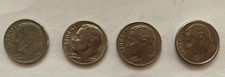 4 Münzen  USA Roosevelt one Dime 1966, 1980 P, 1994 D, 2000 P