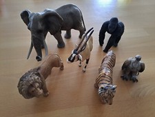 Schleich Konvolut Figuren Tiere Elefant Gorilla Löwe Tiger Geier Antilope gut