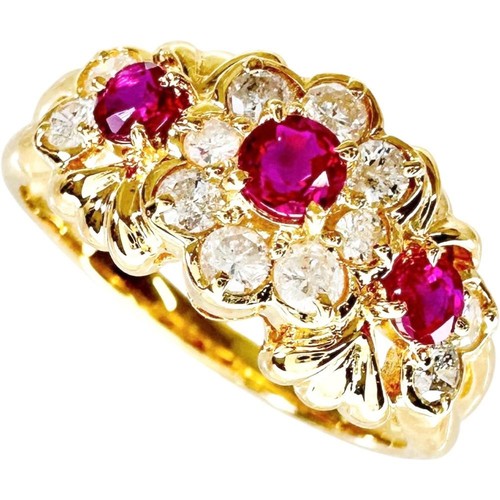 Rubin diamant 34ct ring - diamant, 0,34ct