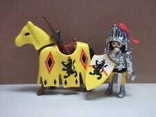 Playmobil chrom silber Löwenritter Figur Turnierritter Pferd Schabracke aus 4163