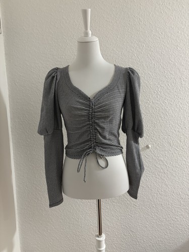 Schwarz weiß karierte bluse - karierte,