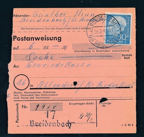 88572 postanweisung mit ef - postanweisung,