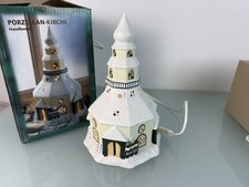 Porzellan Figur Kirche Handbemalt Lampe 31 cm - Top Zustand 