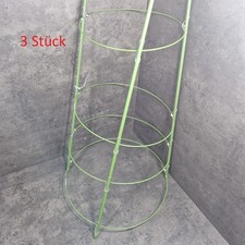 3 Stück Pflanzenstütze 90cm 4-Ringe 22-30 cm Rankhilfe Staudenhalter Rankstab