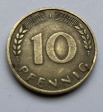 10 PFENNIG 1950 J, DEUTSCHLAND, guter Zustand