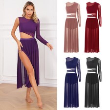 DE ranrann Damen Lyrisch Tanzkleid Ballettkleid Modern Dance Kostüm Kleid Party