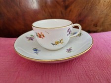 Meissen Streublümchen Knaufzeit  1 Moccatasse + Untertasse + Golddekor 1. Wahl