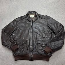 LL Bean Leder Fliegerjacke Erwachsene X Large braun Tiger Flieger Militär...