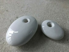 GUAXS Kerzenhalter 2 Stk. unbenutzt Porzellan weiss oval für Stabkerzen Ostern