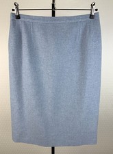 AVANTGARDE Gr 44 Tweed Rock 100% Schurwolle hellblau Pencil Skirt blau Wolle 91A
