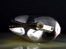 Ring Reißverschluss Kunst Metall silbern 18,5 mm - witzig & ausgefallen