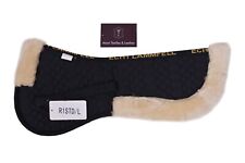 Echt Lammfell Sattelpad, Sattelkissen in Natur und Schwarz - Gr. 50 bis 59 cm