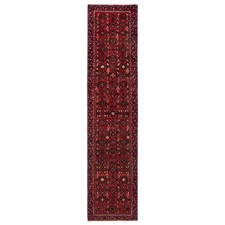 Hamedan 286x67 cm Perserteppich Handgeknüpft Orient Wolle Läufer Rot
