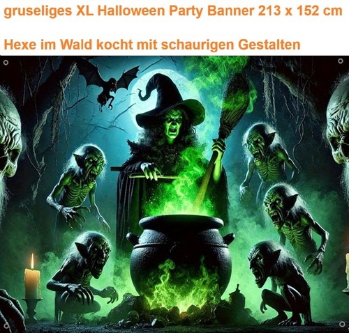 Horror banner hexe - xl, kessel
